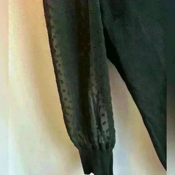 Adrianna Papell, women’s black sweater size L with mesh/see through sleeves - Picture 4 of 6